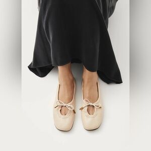 ALOHAS Rosalind Cream Leather Ballet Flats